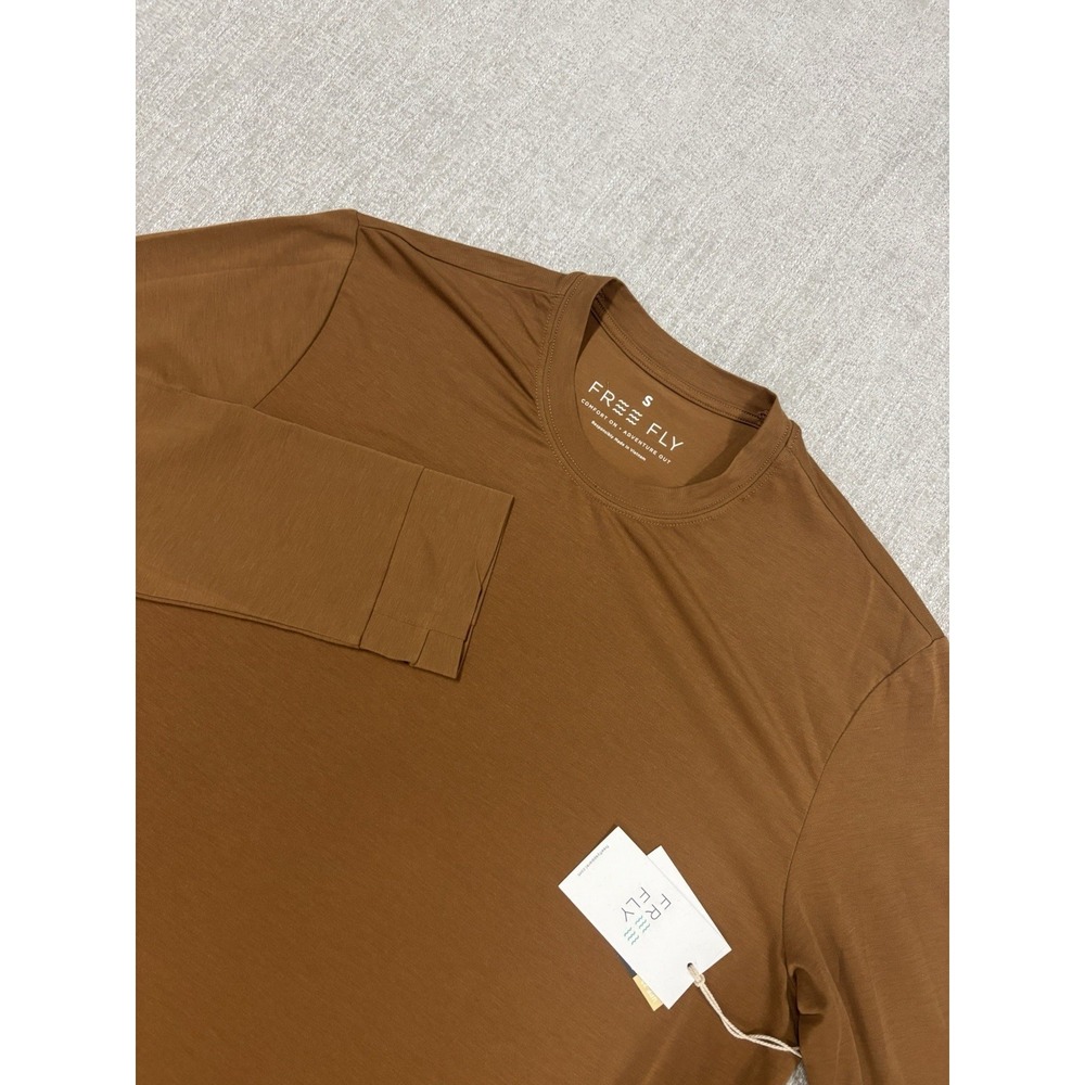 NWT Free Fly Shirt Mens Small Elevate Lightweight Long Sleeve Tee Russet NWT $74